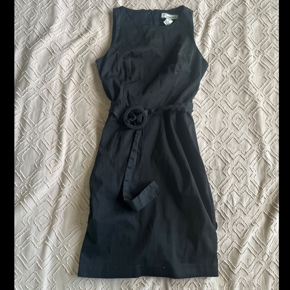 Vintage, stretchy, black, fit forming, pencil office dress